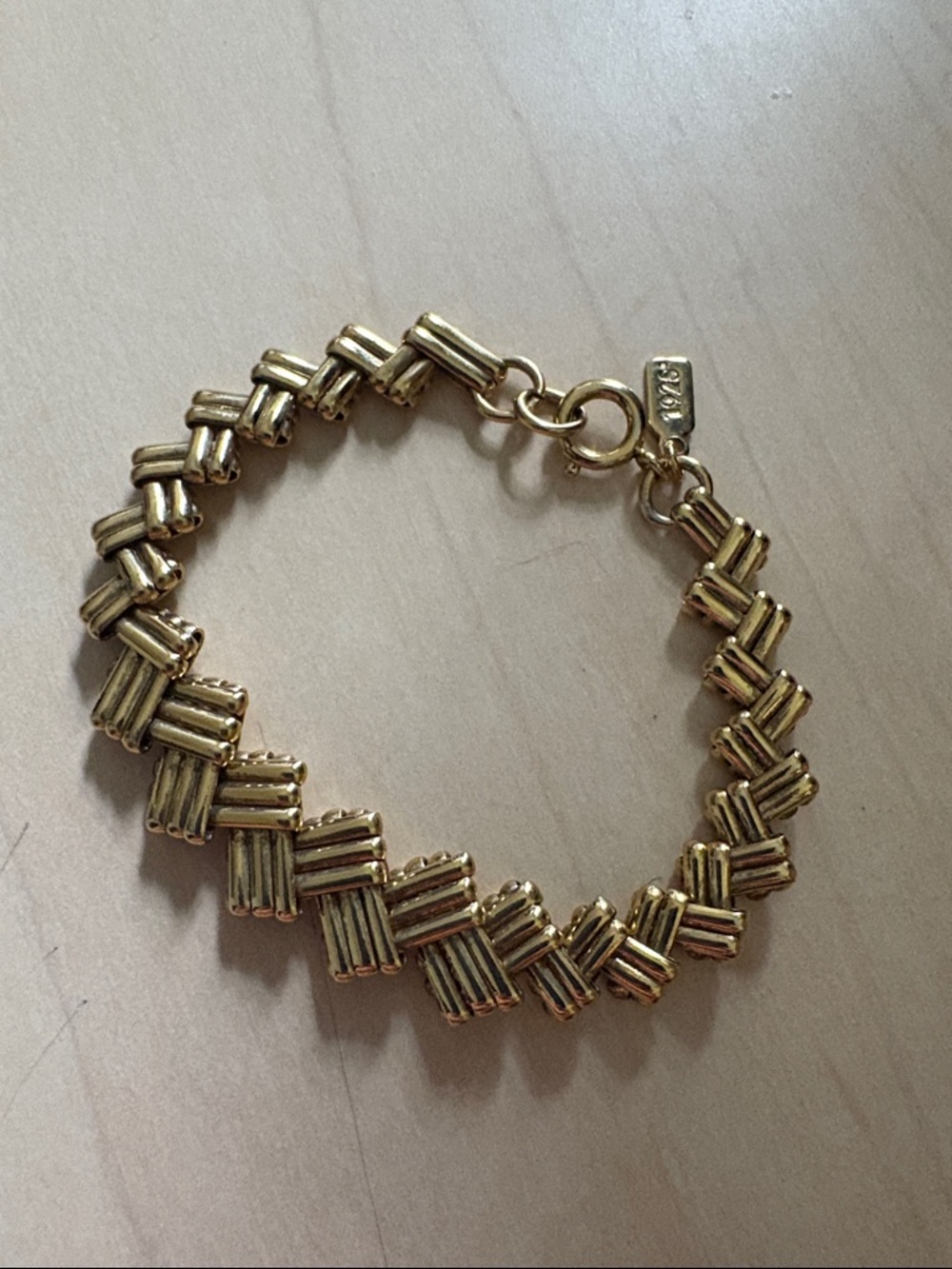 Gold Linked Tube Bracelet - 1928 Tag